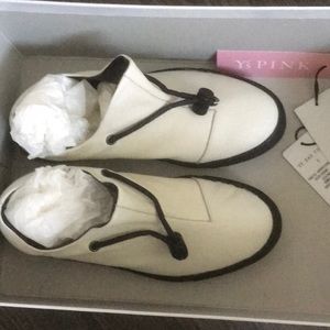 Brand new Y’s off-white leather slip on sneakers